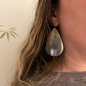 Large silver teardrop earrings